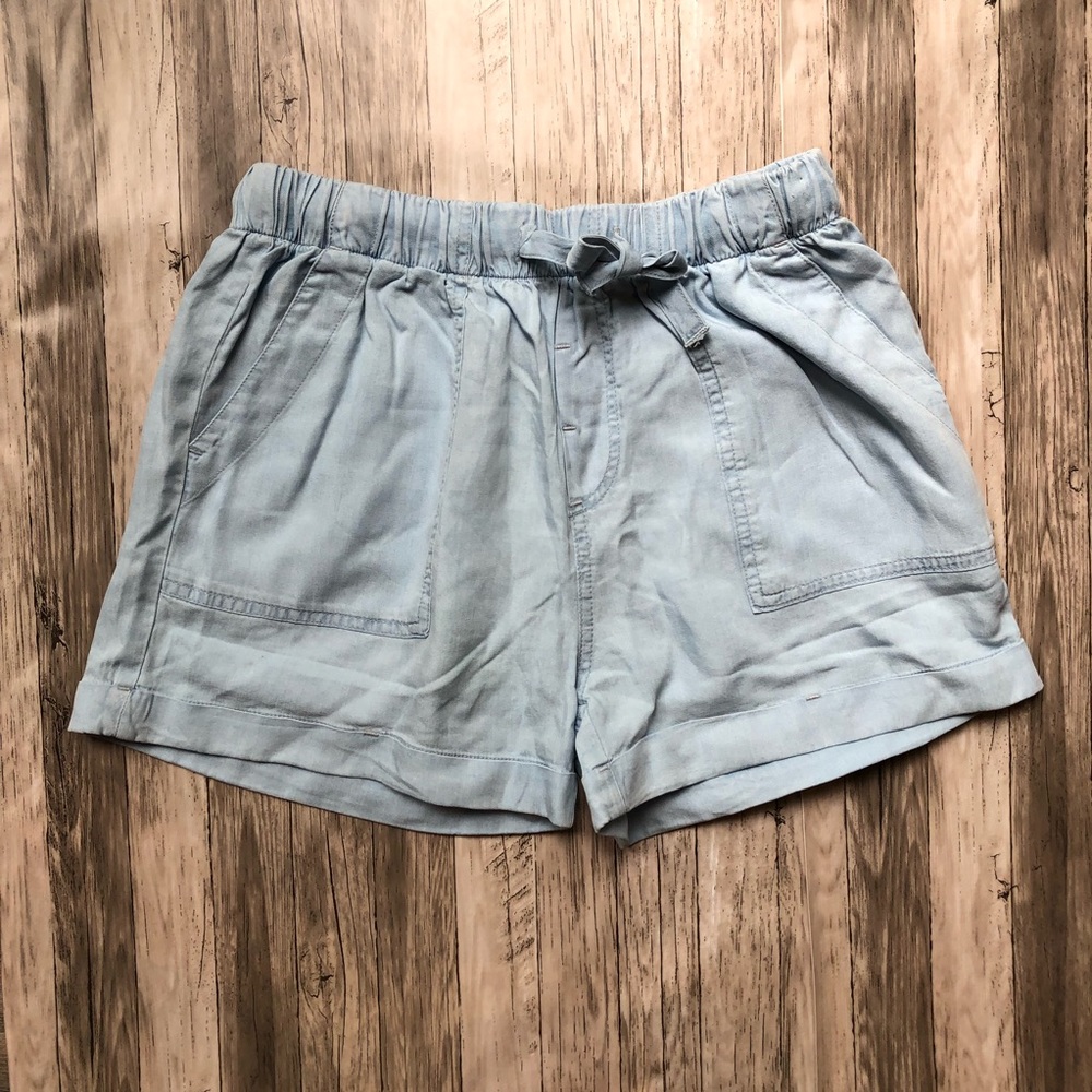 ☀️Chambray shorts with drawstring